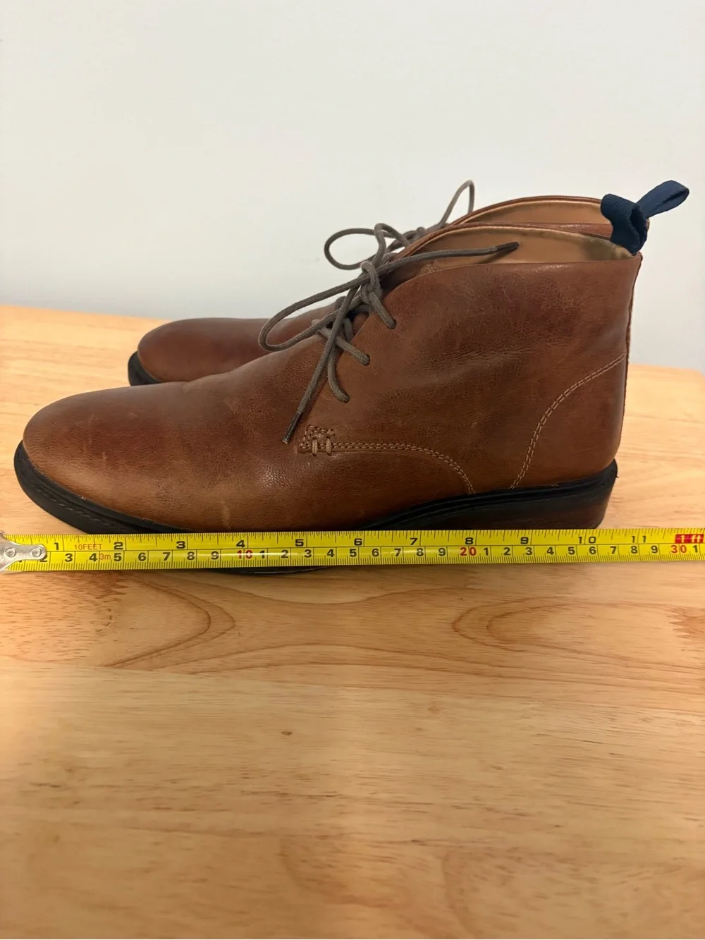 Steve Madden Men's Brown Leather Chukka Boots - Classic Lace-Up Size 7.5